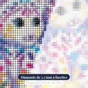 Chatons Fleuris sous la Nuit Étoilée – gros plan des diamants