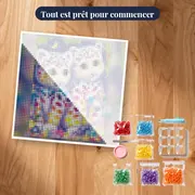Chatons Fleuris sous la Nuit Étoilée – kit prêt à commencer