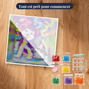 Husky Violet et Ours Polaire sous les Aurores Boréales – kit prêt à commencer