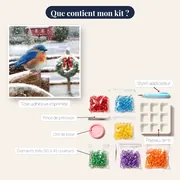 Oiseau Bleu et Grange de Noël – contenu du kit
