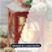 Lanterne de Noël au Rouge-Gorge – gros plan des diamants