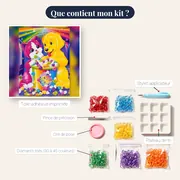 Chaton et Chiot Fous de Pop-Corn Arc-en-Ciel – contenu du kit