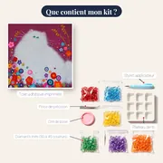 Chat Persan Blanc aux Yeux de Jade – contenu du kit