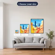 Vibrant Barcelona: Agbar Tower and Park Güell in Diamond Painting – available sizes