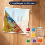 Vibrant Barcelona: Agbar Tower and Park Güell in Diamond Painting – kit ready to start