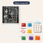 Winter Wonders: Festive Diamond Painting Collage – kit contents