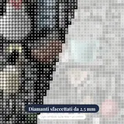 Meraviglie d'Inverno: Collage Festivo in Diamond Painting – primo piano dei diamanti