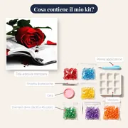 Rosa Rossa su Libro Antico – contenuto del kit