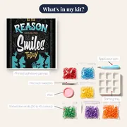 Smile at the World: Motivational Diamond Painting – kit contents