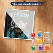 Glimlach naar de Wereld: Motiverende Diamond Painting – pakket klaar om te beginnen
