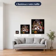 Amis d'Automne : Chat Tigré et Chiot au Panier – tailles disponibles