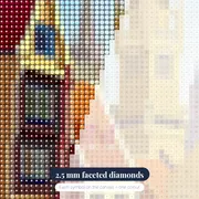 Bruges in Diamond Painting: Colorful Houses and Belfry – diamond close-up