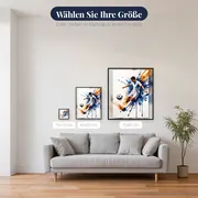 Dynamischer Fußballschuss im Aquarellstil – verfügbare Größen
