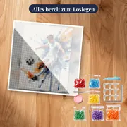 Dynamischer Fußballschuss im Aquarellstil – Set bereit zum Loslegen