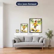 Jonge Voetballer Met Bal In Aquarel – beschikbare formaten