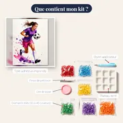 Sprinteuse au Ballon Éclaboussures Aquarelle – contenu du kit