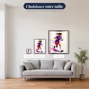 Sprinteuse au Ballon Éclaboussures Aquarelle – tailles disponibles