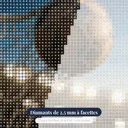 Ballon de football dans le filet – gros plan des diamants