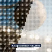 Voetbal In Het Net Bij Avondlicht – close-up van de steentjes