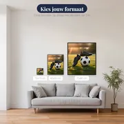 Voetbalschoenen Op De Bal Bij Zonsondergang – beschikbare formaten