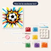 Pop-Art Fußball Explosion Strahlend – Inhalt des Sets