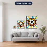 Pop Art Football Strike Burst – available sizes
