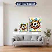 Explosieve Voetbal Pop Art Bal – beschikbare formaten
