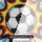 Esplosione Pop Art Calcio – primo piano dei diamanti