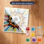 Pop-Art Fußball Explosion Strahlend – Set bereit zum Loslegen