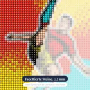 Akrobatischer Fußballer im Pop-Art-Stil – Nahaufnahme der Steine