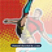 Retro Pop Art Calcio Acrobatico – primo piano dei diamanti
