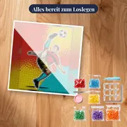 Akrobatischer Fußballer im Pop-Art-Stil – Set bereit zum Loslegen