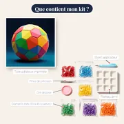 Sphère Géométrique aux Facettes Multicolores – contenu du kit