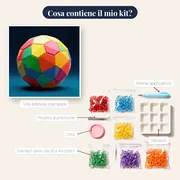 Sfera Geometrica Multicolore a Facette – contenuto del kit