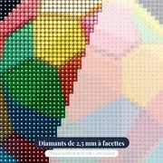 Sphère Géométrique aux Facettes Multicolores – gros plan des diamants