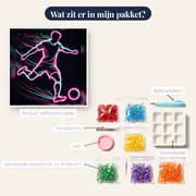 Neon Voetballer In Volle Sprint – inhoud van het pakket