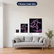 Neon Football Striker in Motion – available sizes