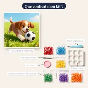 Chiot Footballeur Joyeux Sur La Pelouse – contenu du kit
