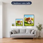 Chiot Footballeur Joyeux Sur La Pelouse – tailles disponibles