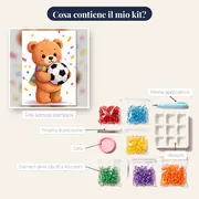 Orsetto Calciatore con Pallone e Sciarpa – contenuto del kit