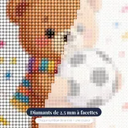 Ours Brun Fan de Football – gros plan des diamants