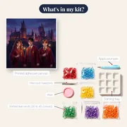 Harry Potter, Hermione and Ron at Hogwarts Castle – kit contents