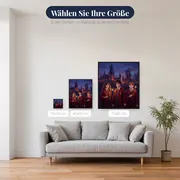 Harry Potter, Hermine Granger und Ron Weasley vor Hogwarts – verfügbare Größen