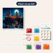 Hogwarts Castle Over the Black Lake at Night – kit contents