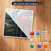 Hogwarts-Express auf dem Steinviadukt in den Highlands – Set bereit zum Loslegen