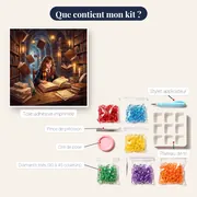 Hermione Granger à la bibliothèque de Poudlard – contenu du kit