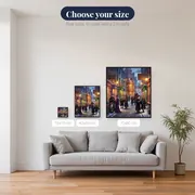 Diagon Alley Snow Scene with Harry Hermione and Hagrid – available sizes