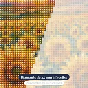Champ de tournesols au coucher du soleil – gros plan des diamants