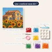 Mas provençal et tournesols sous le ciel d'été – contenu du kit