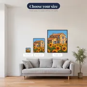 Provencal Farmhouse With Golden Sunflowers – available sizes